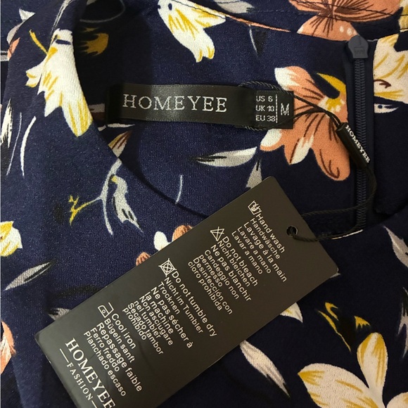 Floral Lace Dress - Navy and Orange - Picture 3 of 3